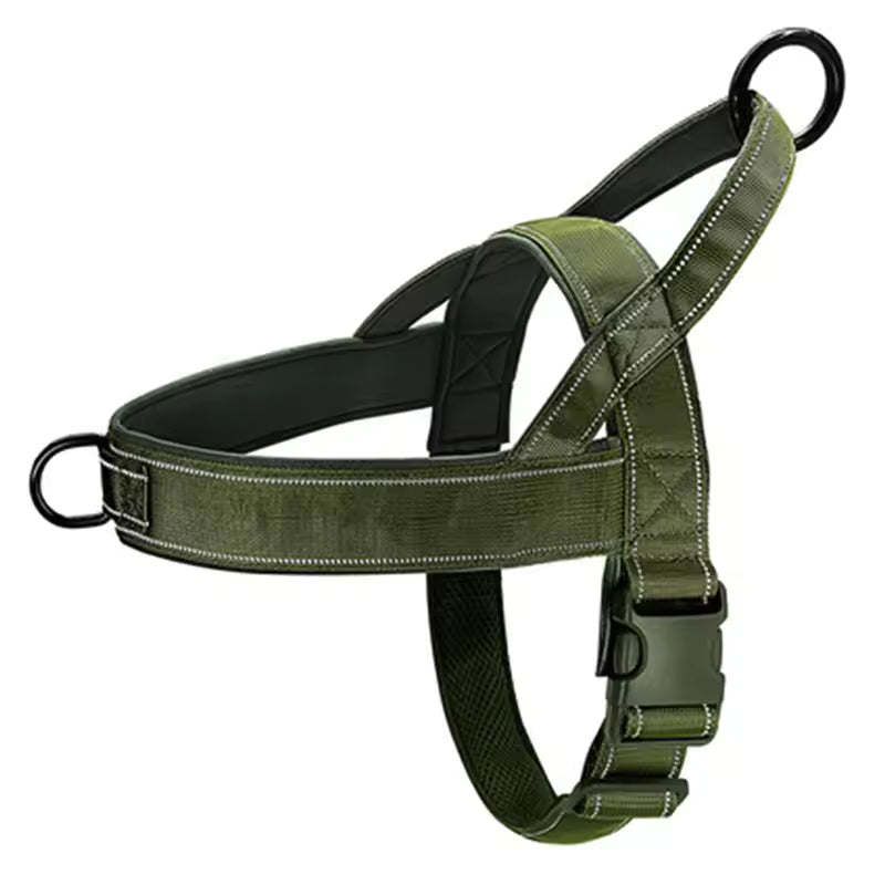 Army Green Military-Grade 1000D Nylon Tactical Dog Harness with handle