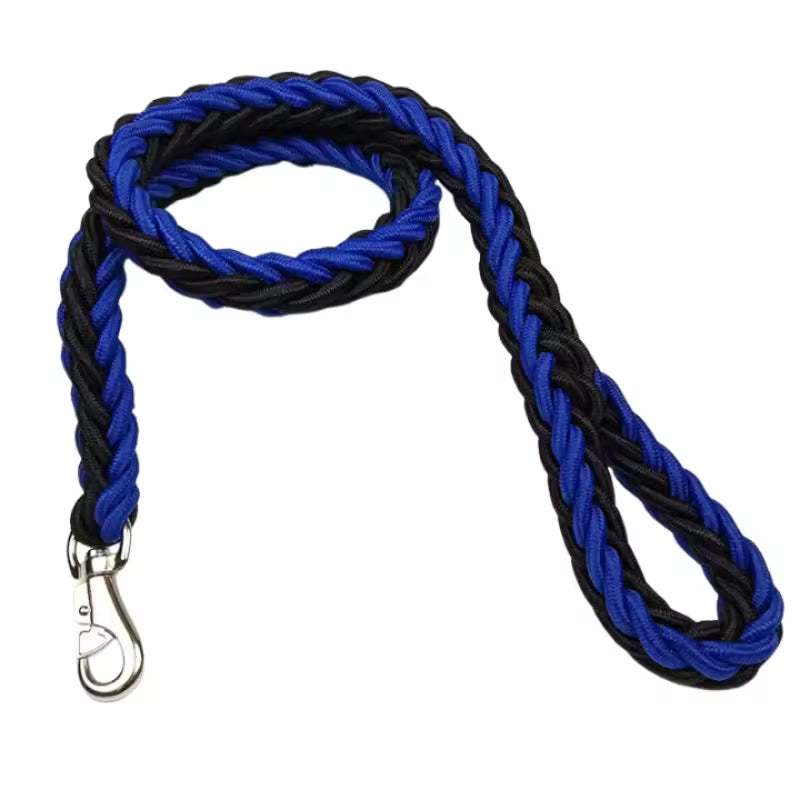 Heavy-Duty Braided Nylon Large Dog Leash (115cm) - Thick Traction Rope for Bulldog, Rottweiler, and Hound Accessories