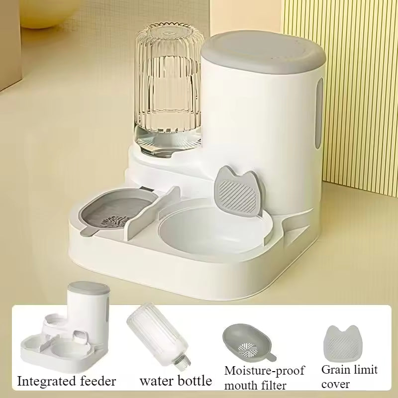 Grey Automatic Food & Water Gravity Feeder. Package A capacity.