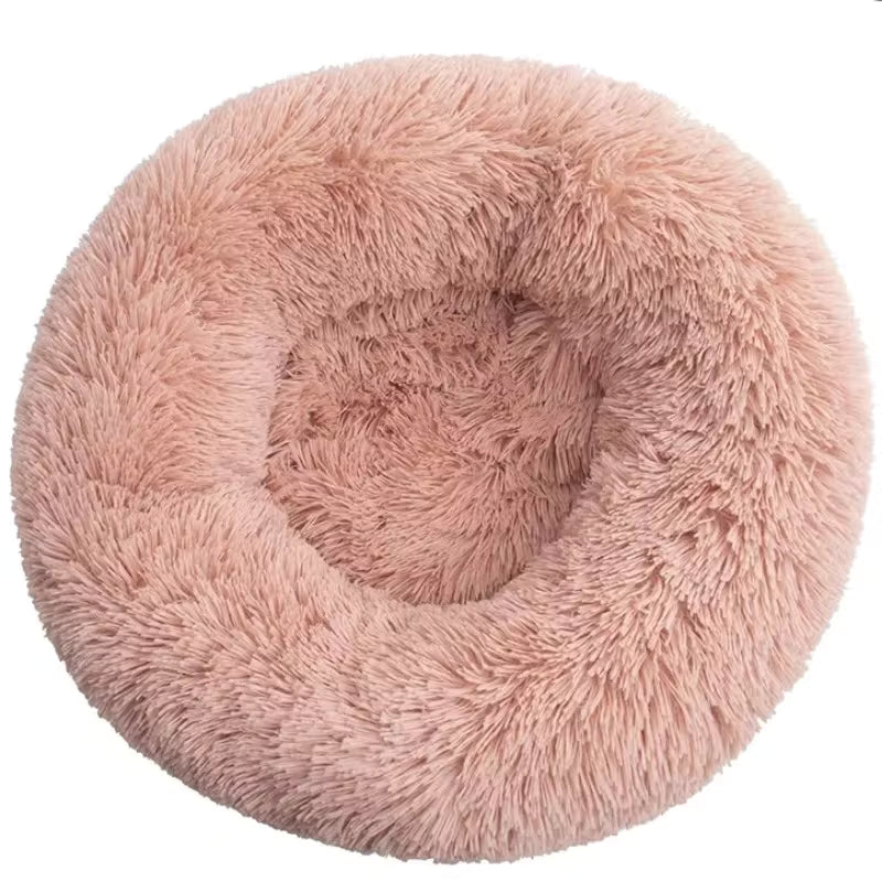 The Cloud Comfort Calming Round Pet Bed - Long Plush for Dogs & Cats