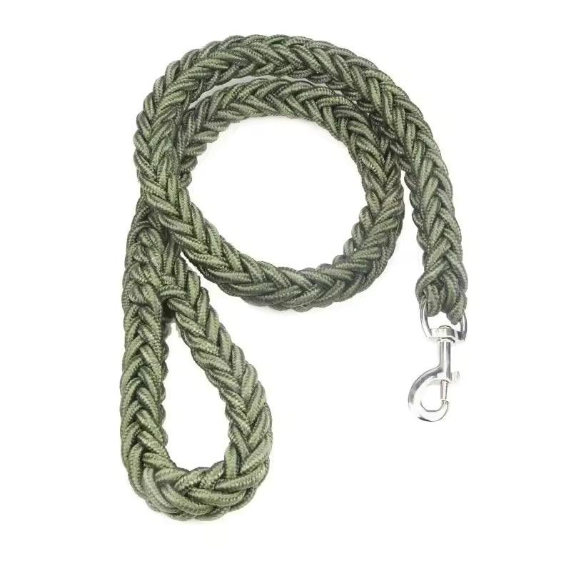 Heavy-Duty Braided Nylon Large Dog Leash (115cm) - Thick Traction Rope for Bulldog, Rottweiler, and Hound Accessories