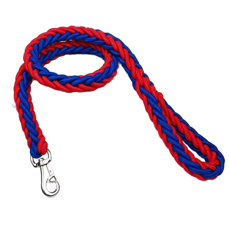 Heavy-Duty Braided Nylon Large Dog Leash (115cm) - Thick Traction Rope for Bulldog, Rottweiler, and Hound Accessories