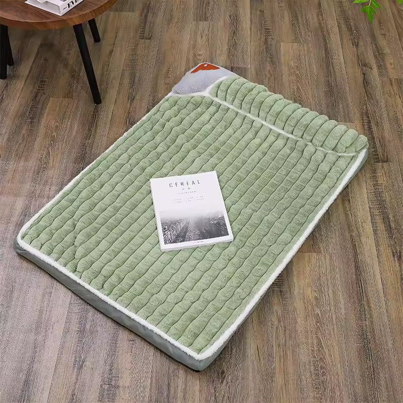 Forest Green washable kennel mattress showing removable cover feature

