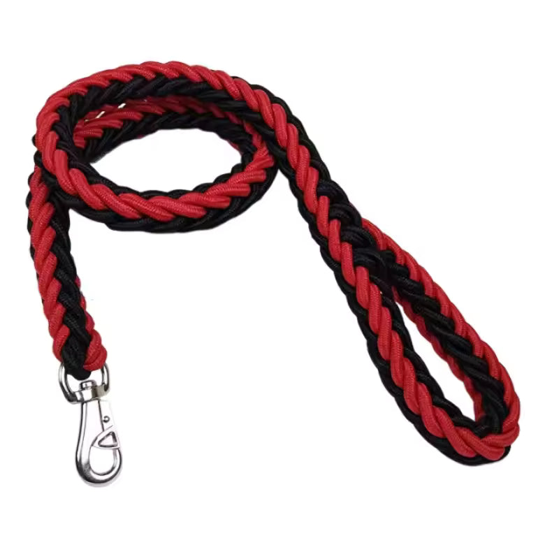 Heavy-Duty Braided Nylon Large Dog Leash (115cm) - Thick Traction Rope for Bulldog, Rottweiler, and Hound Accessories