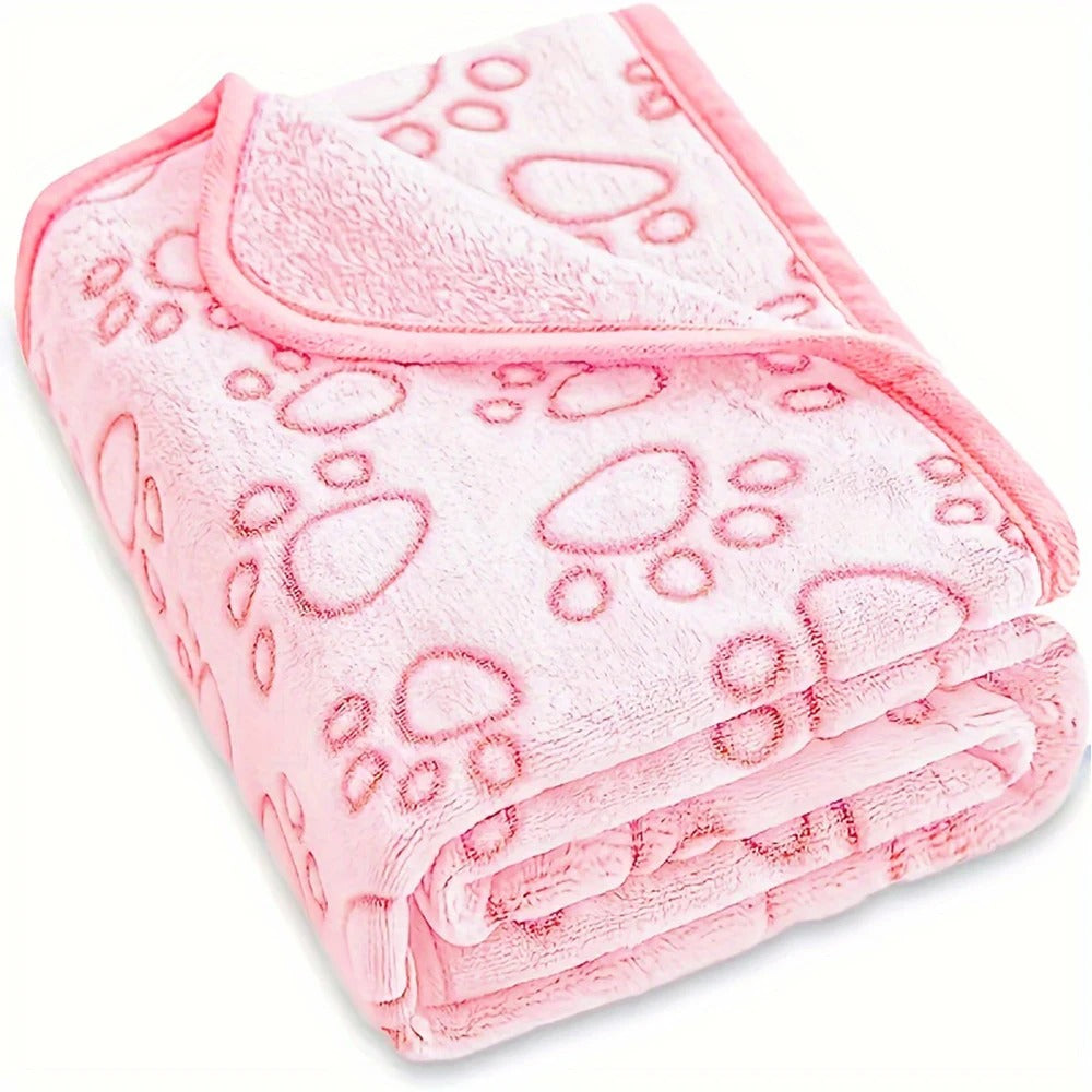 Ultra-Soft Paw Print Pet Blanket